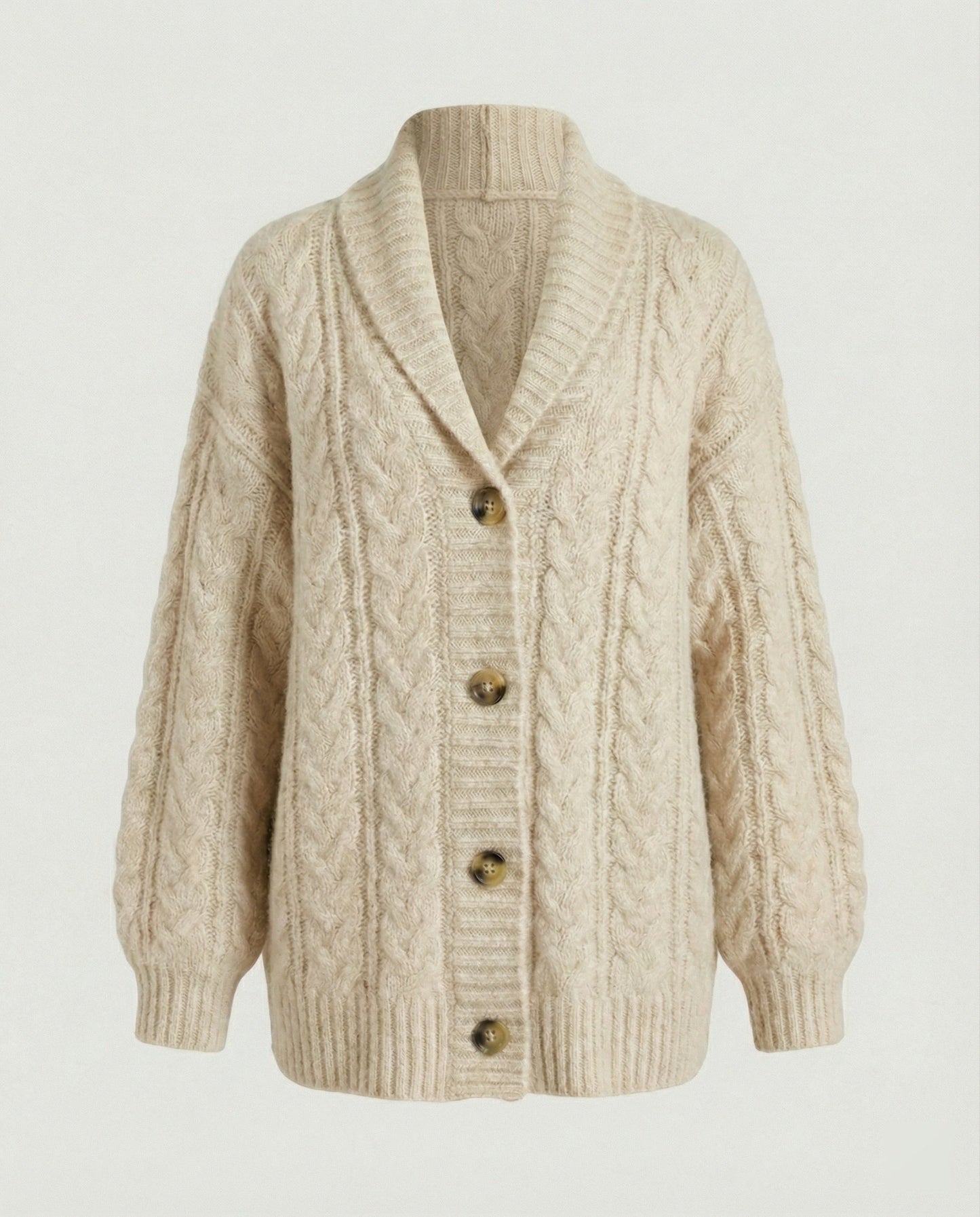 Damen Langstrickjacke Weich Flauschig Extrabreit