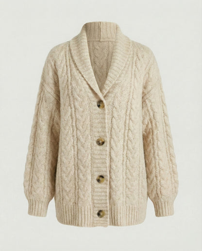 Damen Langstrickjacke Weich Flauschig Extrabreit