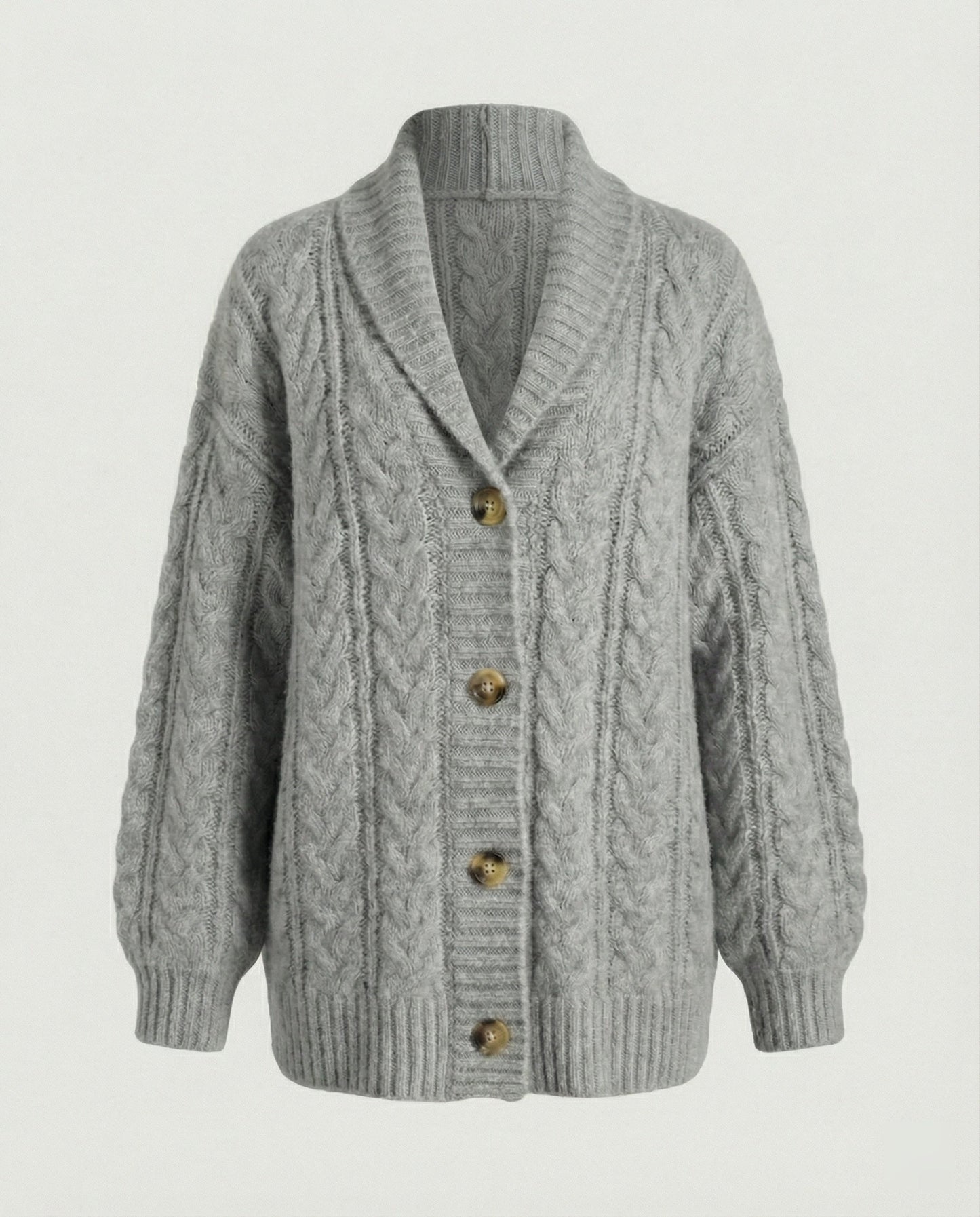 Damen Langstrickjacke Weich Flauschig Extrabreit