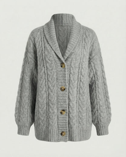 Damen Langstrickjacke Weich Flauschig Extrabreit
