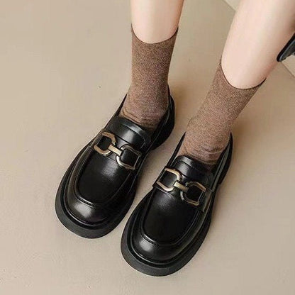 Damen Mokassins Elegante Schnallenverschluss Schuhe Modern