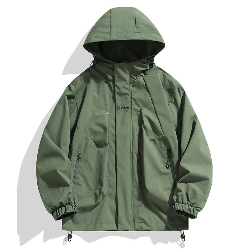 Herren Sportjacke Wasserfest Verstellbare Kapuze Funktionsshirt