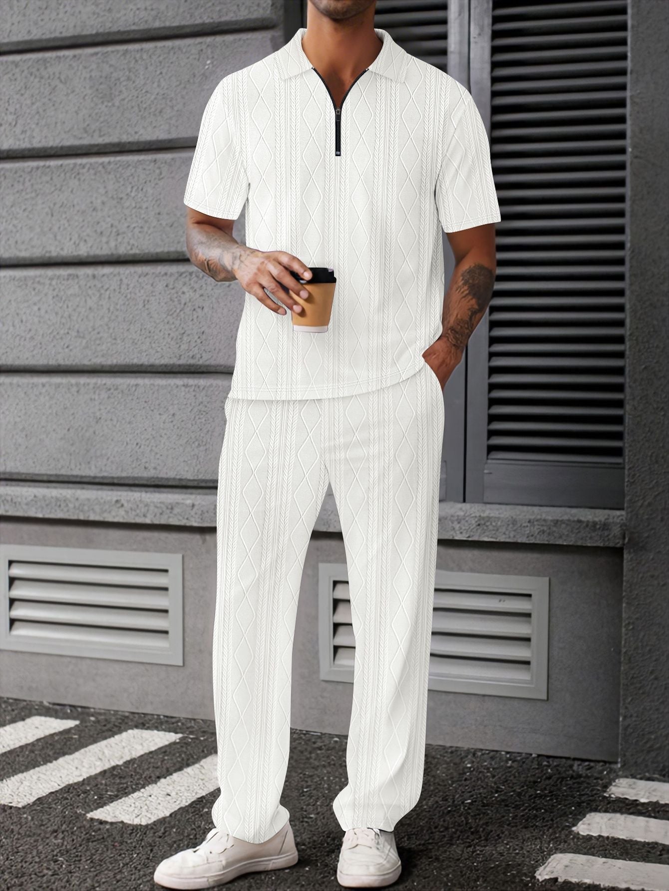 Herren Freizeitanzug Modern Strukturstoff Elegant