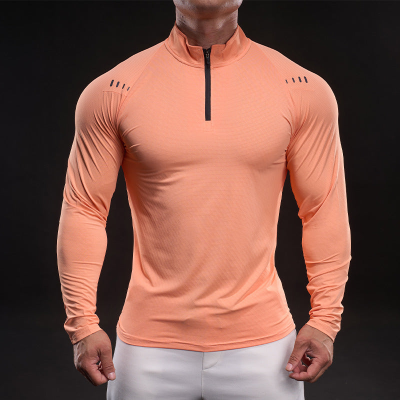 Herren Sportoberteil Funktionsshirt Stehkragen Modern