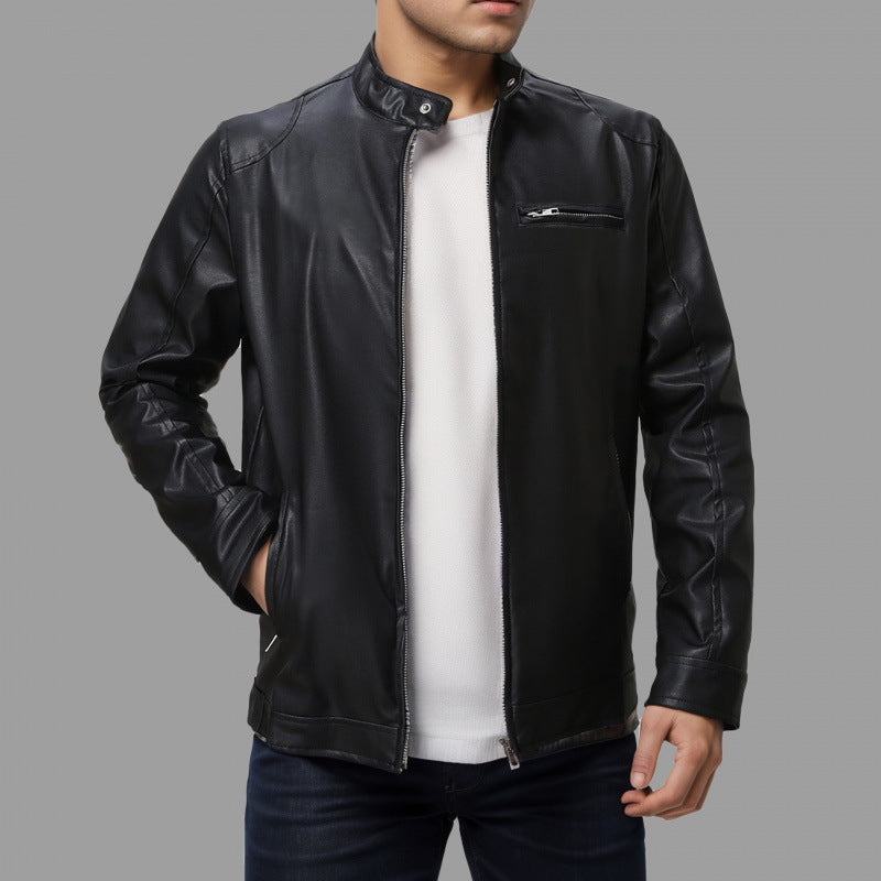 Herren Lederjacke Elegante Schwarz Ledermantel - BerlinGlamour