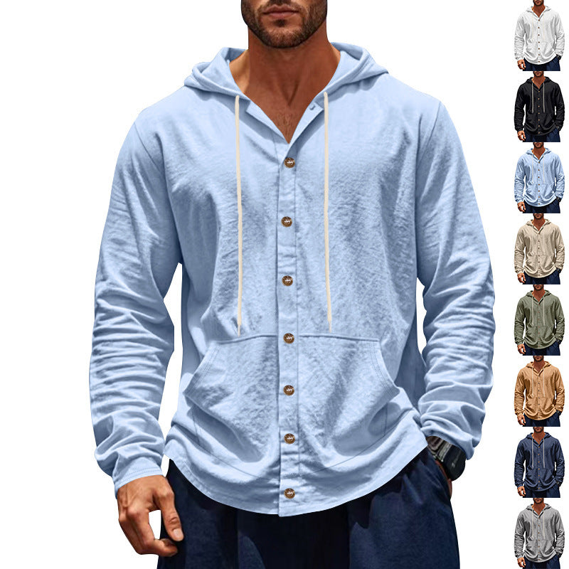 Herren Kapuzenpullover Lässig mit Knöpfen Urban Style - BerlinGlamour