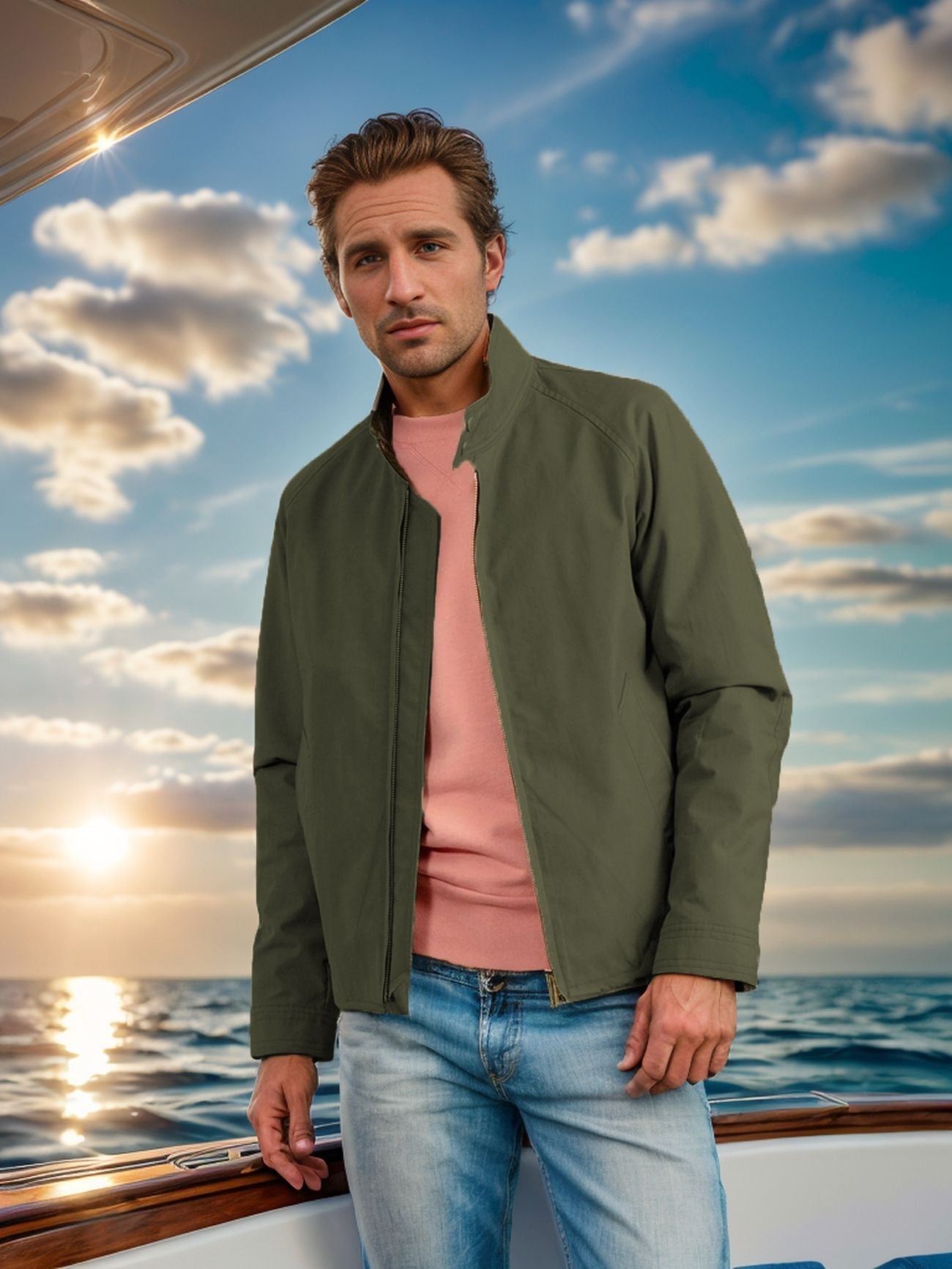 Herren Übergangsjacke Lässig Modern Slimfit