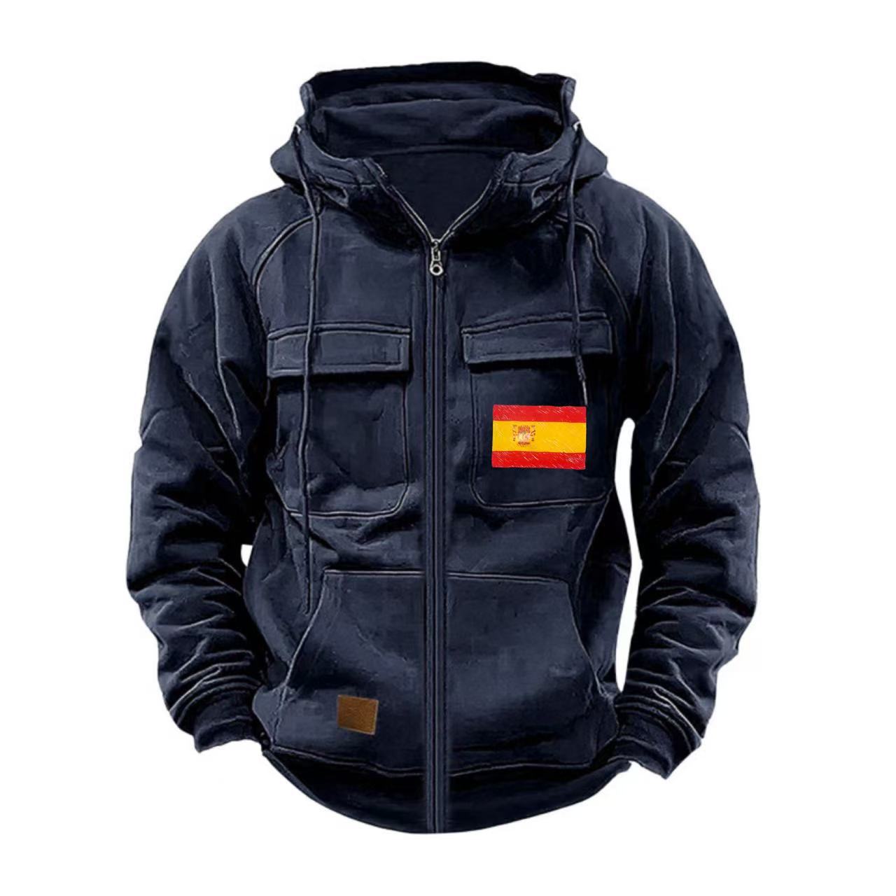 Herren Outdoorjacke Funktionstaschen Praktisch Reißverschluss