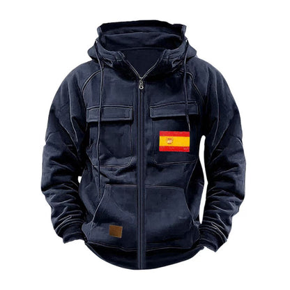 Herren Outdoorjacke Funktionstaschen Praktisch Reißverschluss