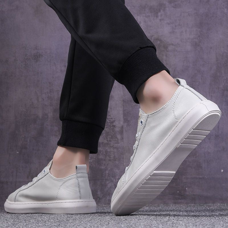 Herren Sneaker aus Leder Bequem Elegant Schwarz