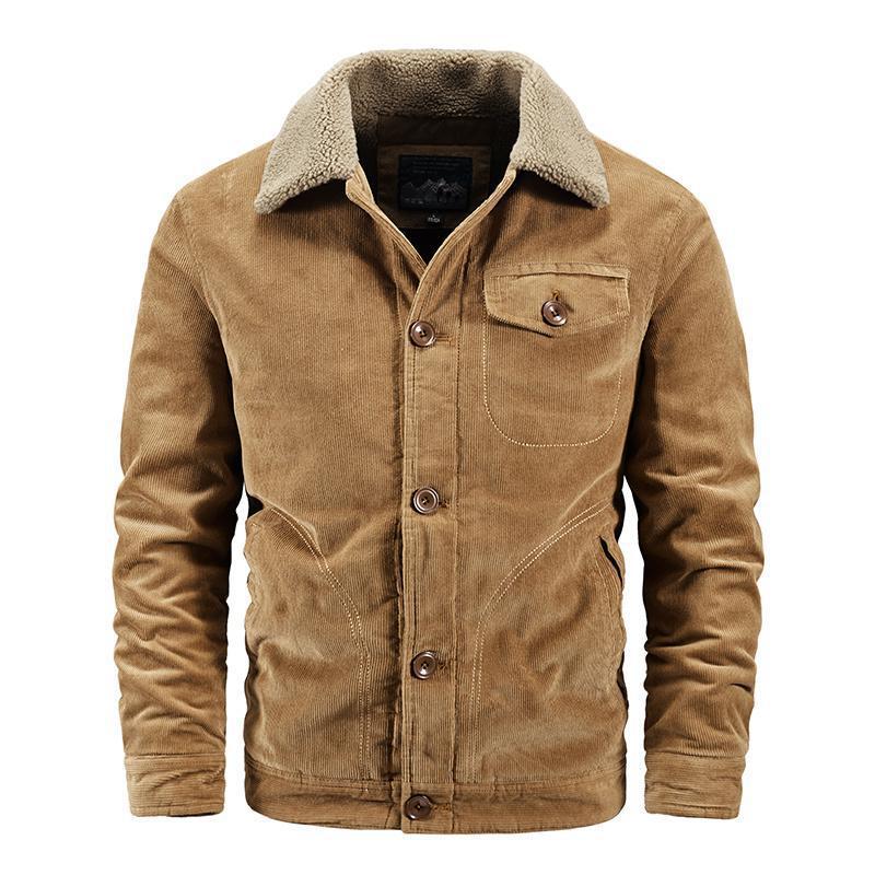 Herren Cordjacke Kuschelkragen Praktisch Winter