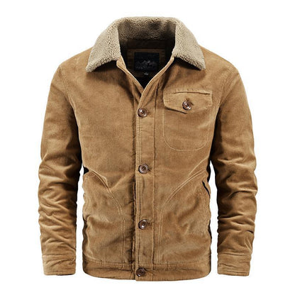 Herren Cordjacke Kuschelkragen Praktisch Winter