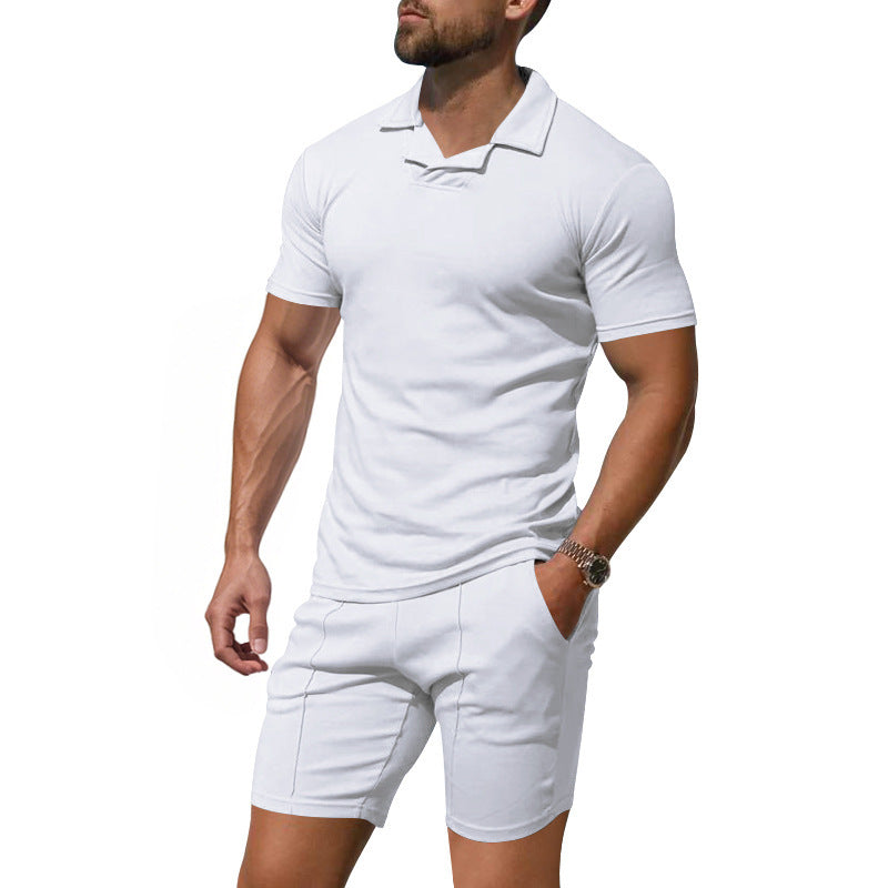 Herren Poloshirt und Shorts Set Elastisch Komfortabel Modern