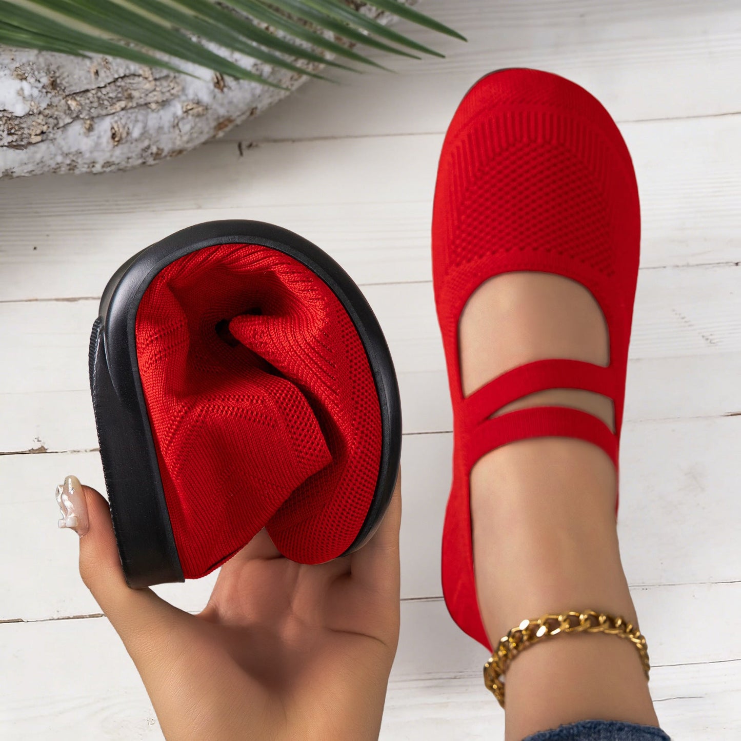 Damen Ballerinas Flexibel Atmungsaktiv Faltbar
