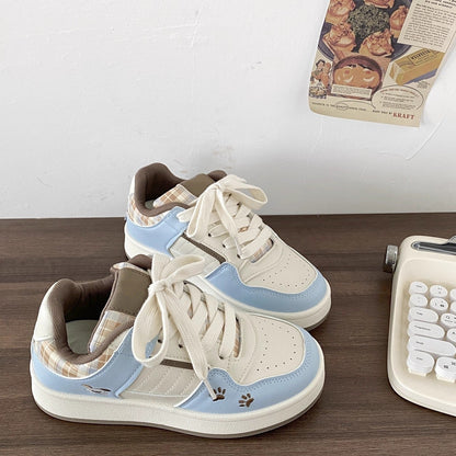 Damen Sneaker Karomuster Bequem Moderne Dämpfung
