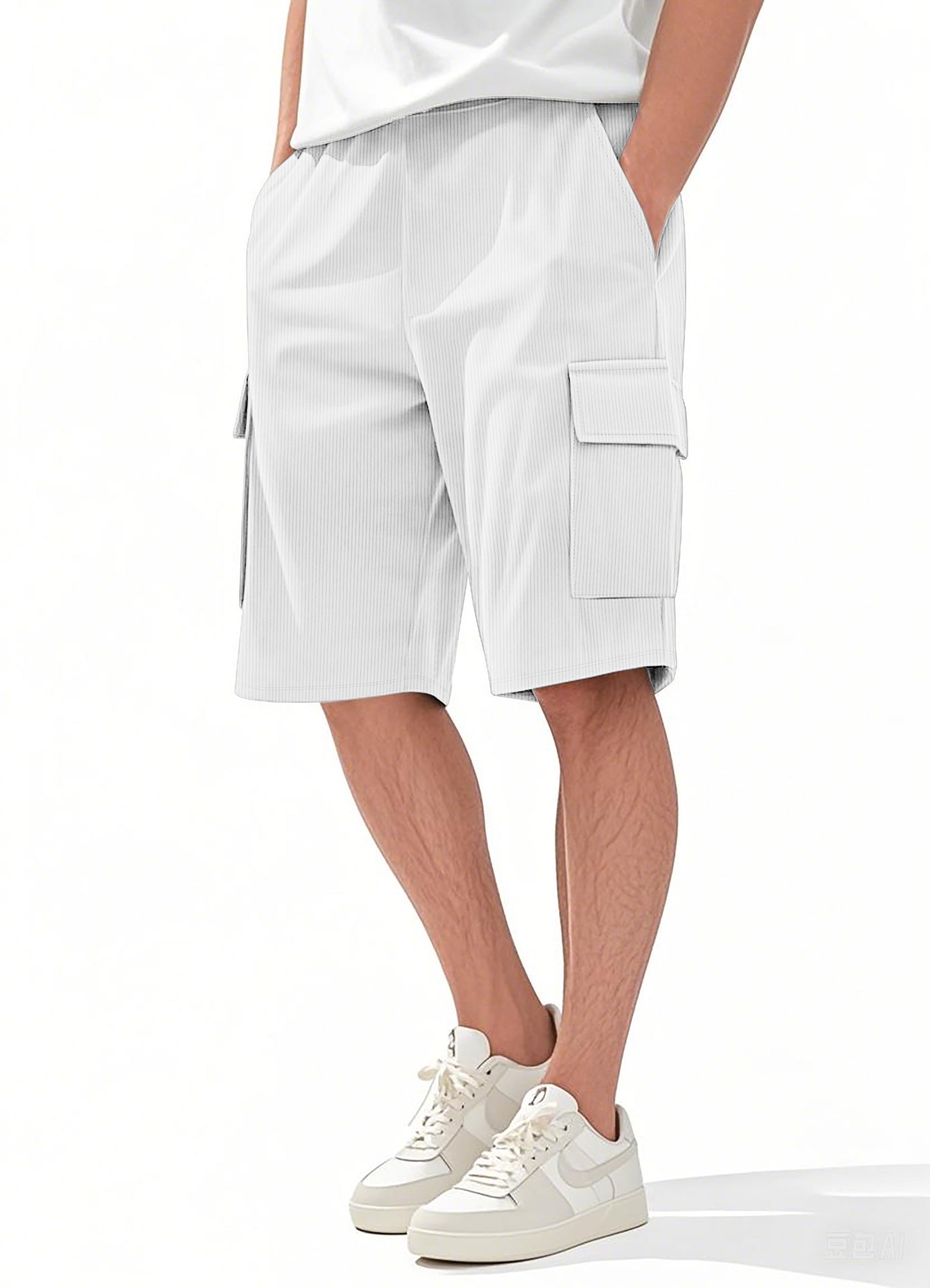 Herren Cargo Shorts Modern Streifen Design Praktisch