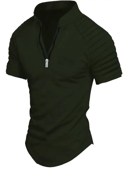Herren Sportshirt Kurzarm Zip Modern