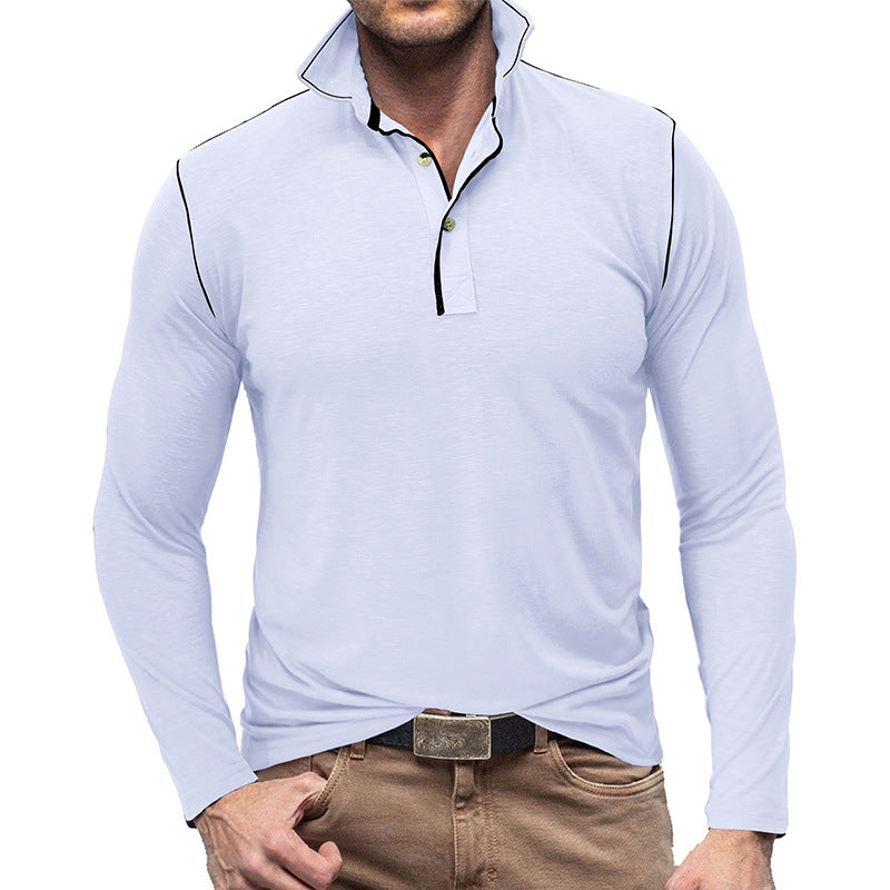 Herren Polohemd Langarm Elegant Hochwertig Qualität