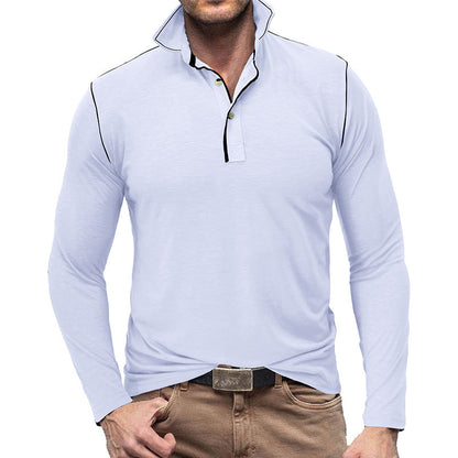 Herren Polohemd Langarm Elegant Hochwertig Qualität