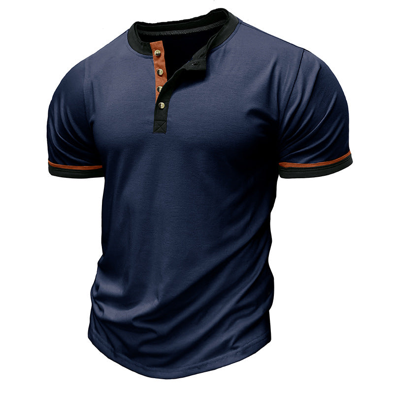 Herren Poloshirt Elegantes Design Kontrastfarben