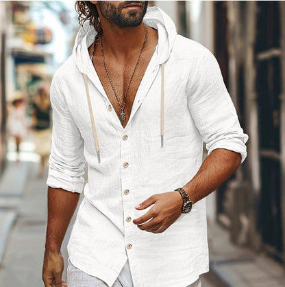 Herren lässige Leinenhemd mit Kapuze BerlinGlamour, perfekt für jeden Geschmack, der sich für Mode, Schönheit und Glamour interessiert.
