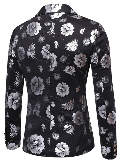 Herren Blazer Elegant Luxus Blumenmuster Modern