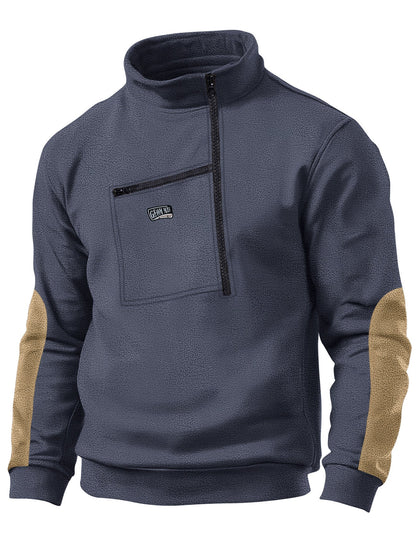 Herren Fleece-Pullover Kuschelig Warm Reißverschluss