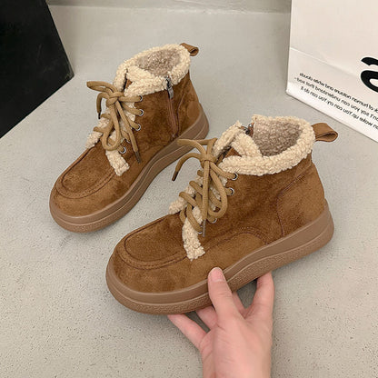 Damen Winterstiefel Warm Flauschig mit Reißverschluss