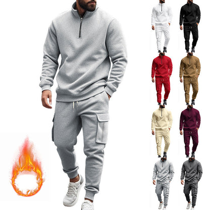 Herren Sportanzug Sweat mit Taschen Hochkragen Modern - BerlinGlamour