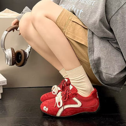 Damen Sneaker Sportlich Atmungsaktiv Mit Apfelmotiv