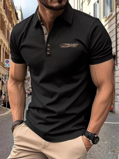 Herren Poloshirt Modern mit Kragen und Brusttasche