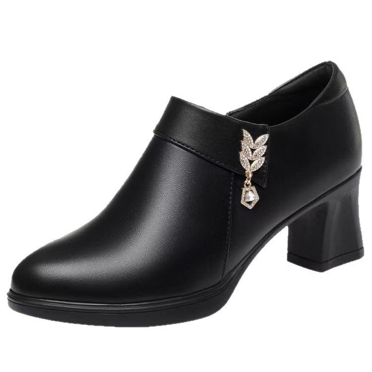 Damen Stiefeletten Elegante Schuhe Braun Lederschaft