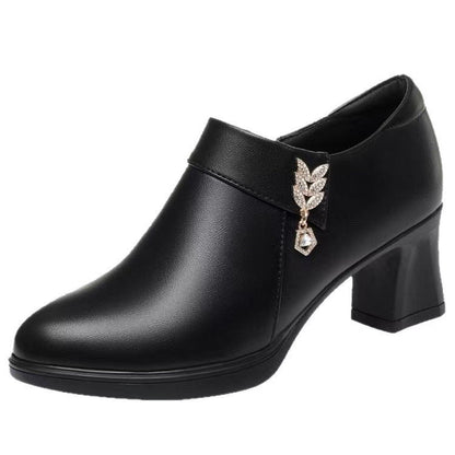 Damen Stiefeletten Elegante Schuhe Braun Lederschaft