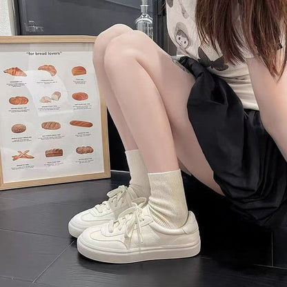 Damen Sneaker Sportlich Casual Glänzend Weiße Sneaker