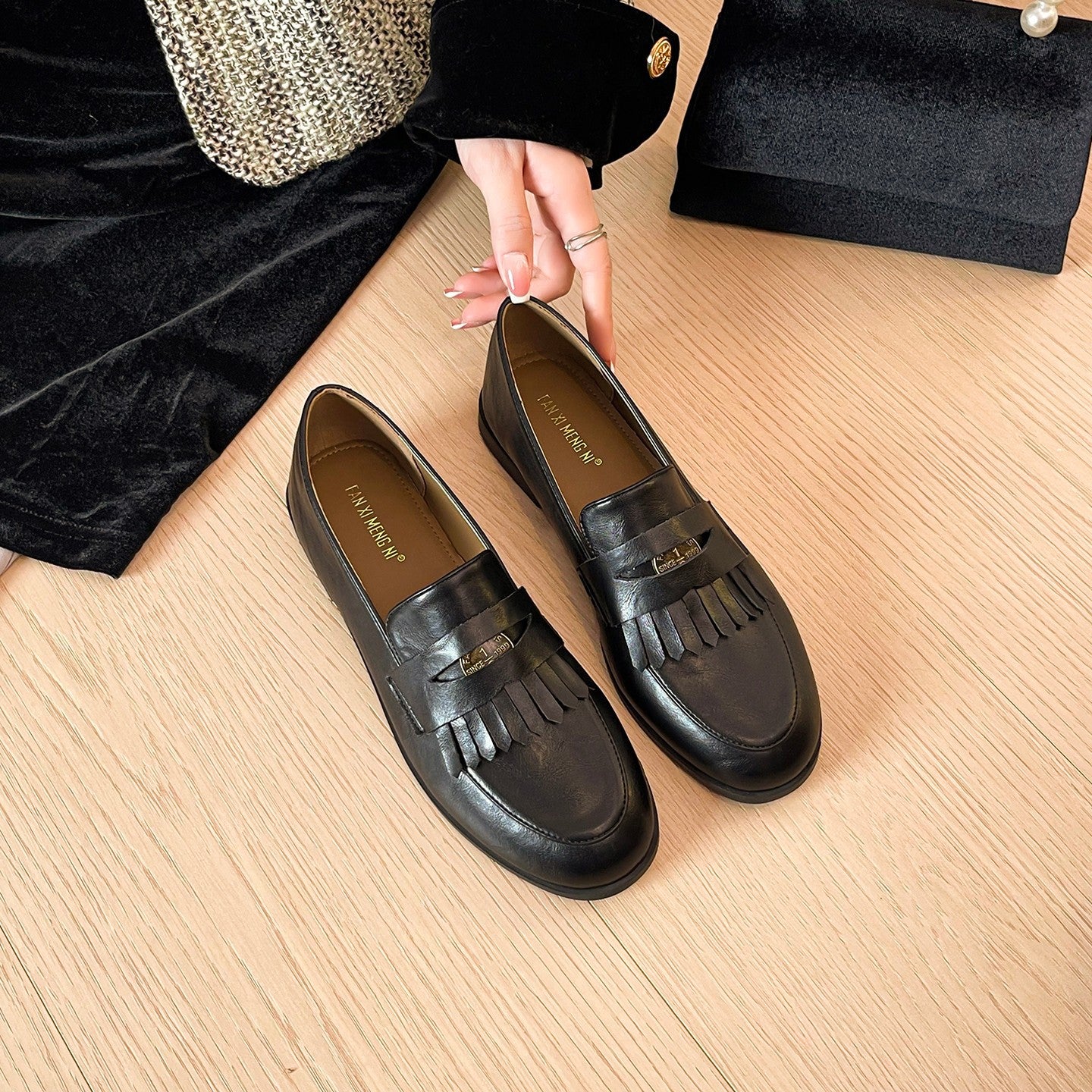 Damen Mokassins mit Fransen Detail Modern Schuhe - BerlinGlamour