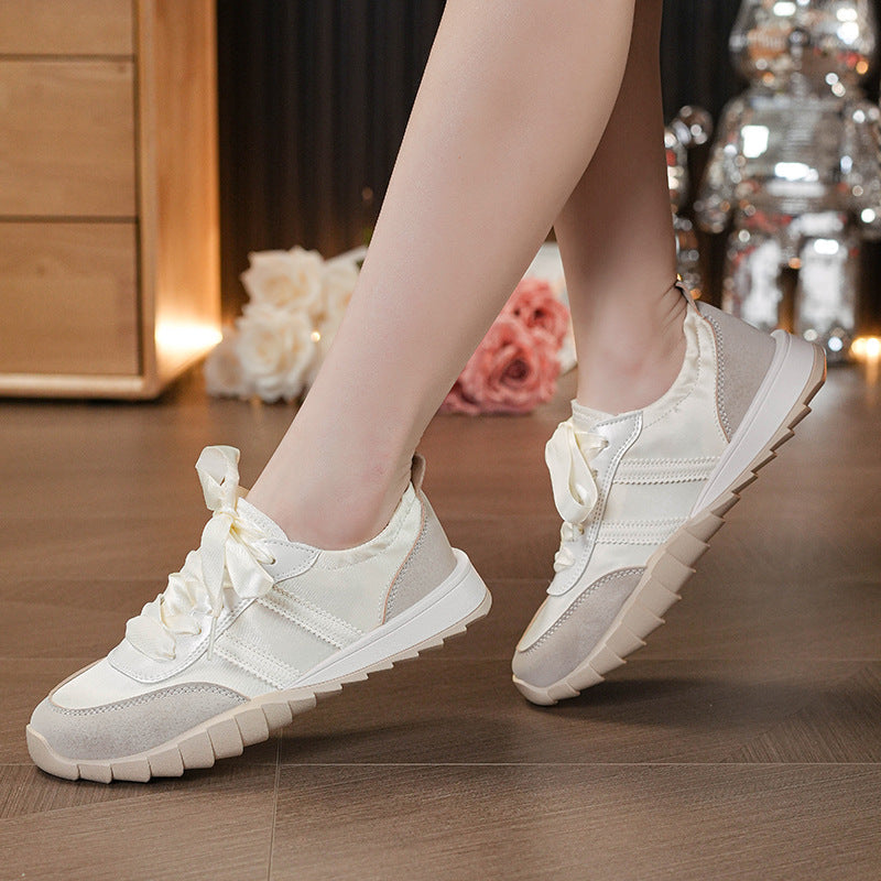 Damen Sneaker Modisch Satin Details Schuhe