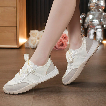 Damen Sneaker Modisch Satin Details Schuhe
