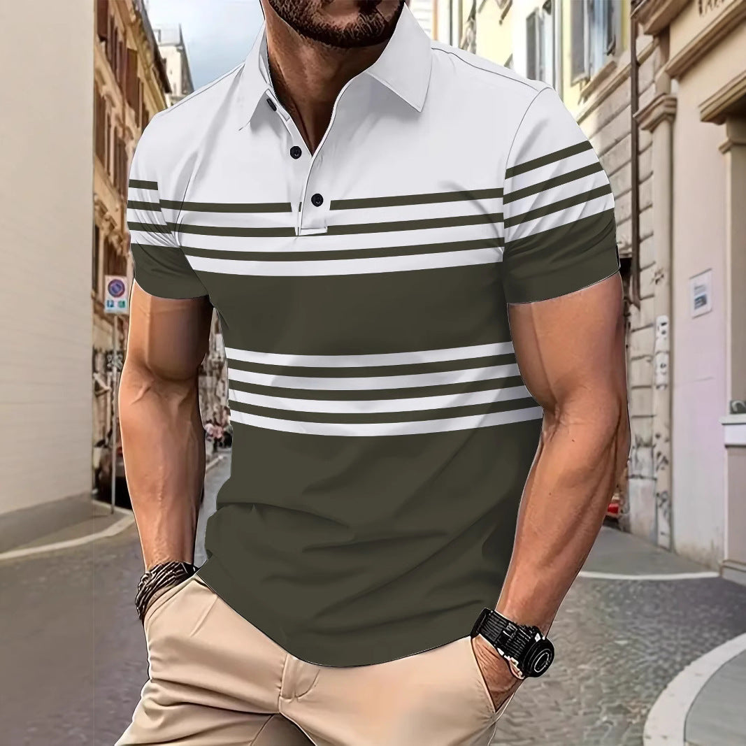 Herren Poloshirt Streifen Hochwertig Modern - BerlinGlamour