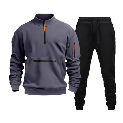 Herren Sportset Freizeitanzug mit Reißverschluss und Taschen