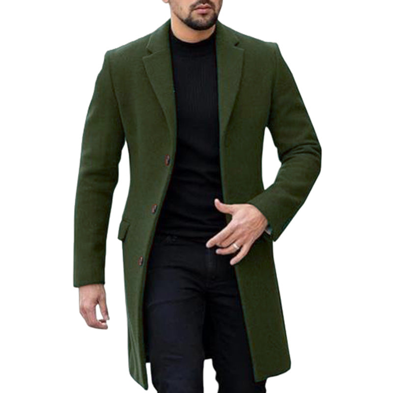 Herren Wollmantel Modern Elegant mit Taschen