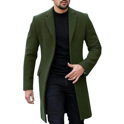 Herren Wollmantel Modern Elegant mit Taschen