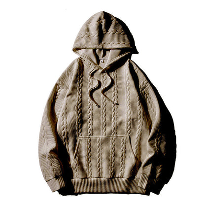 Herren Kapuzenpullover Struktur Muster Grau Modern
