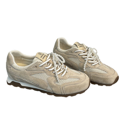 Damen Sneaker Sportlich Atmungsaktiv Mesh Veloursleder