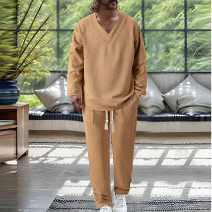 Herren Sweatsuit Lässig V-Ausschnitt Mit Taschen
