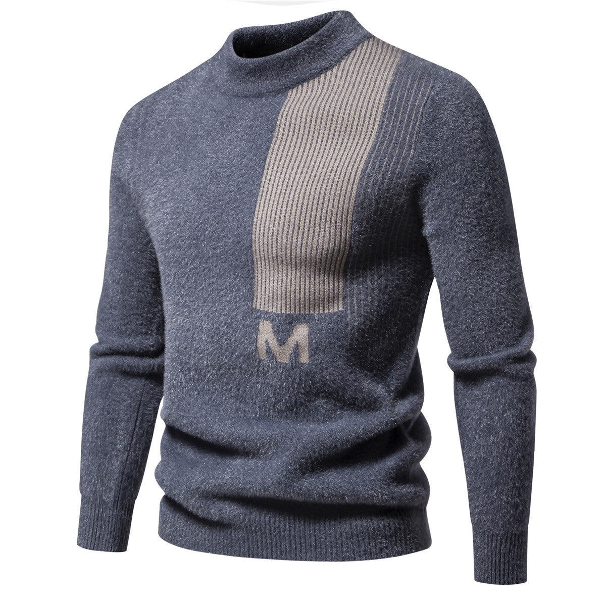 Herren Strickpullover Modern Stehkragen Strukturiert Hochwertig