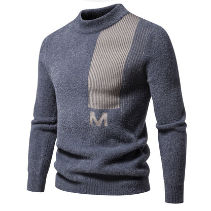 Herren Strickpullover Modern Stehkragen Strukturiert Hochwertig