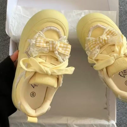 Damen Sneaker Schuhe mit Schleifen Damen Schuhe Mode