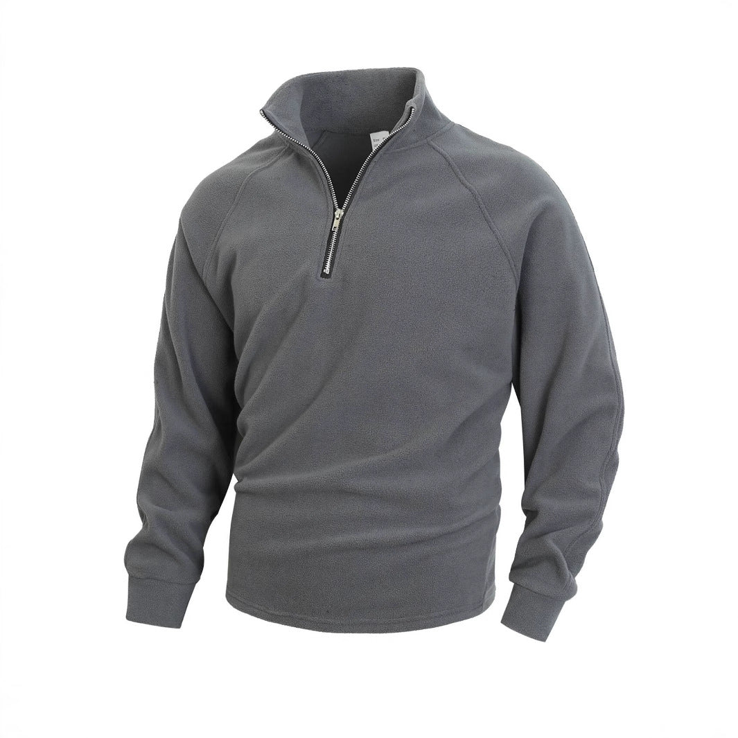 Herren Fleece Pullover mit Halbem Reißverschluss Berlin-Glamour