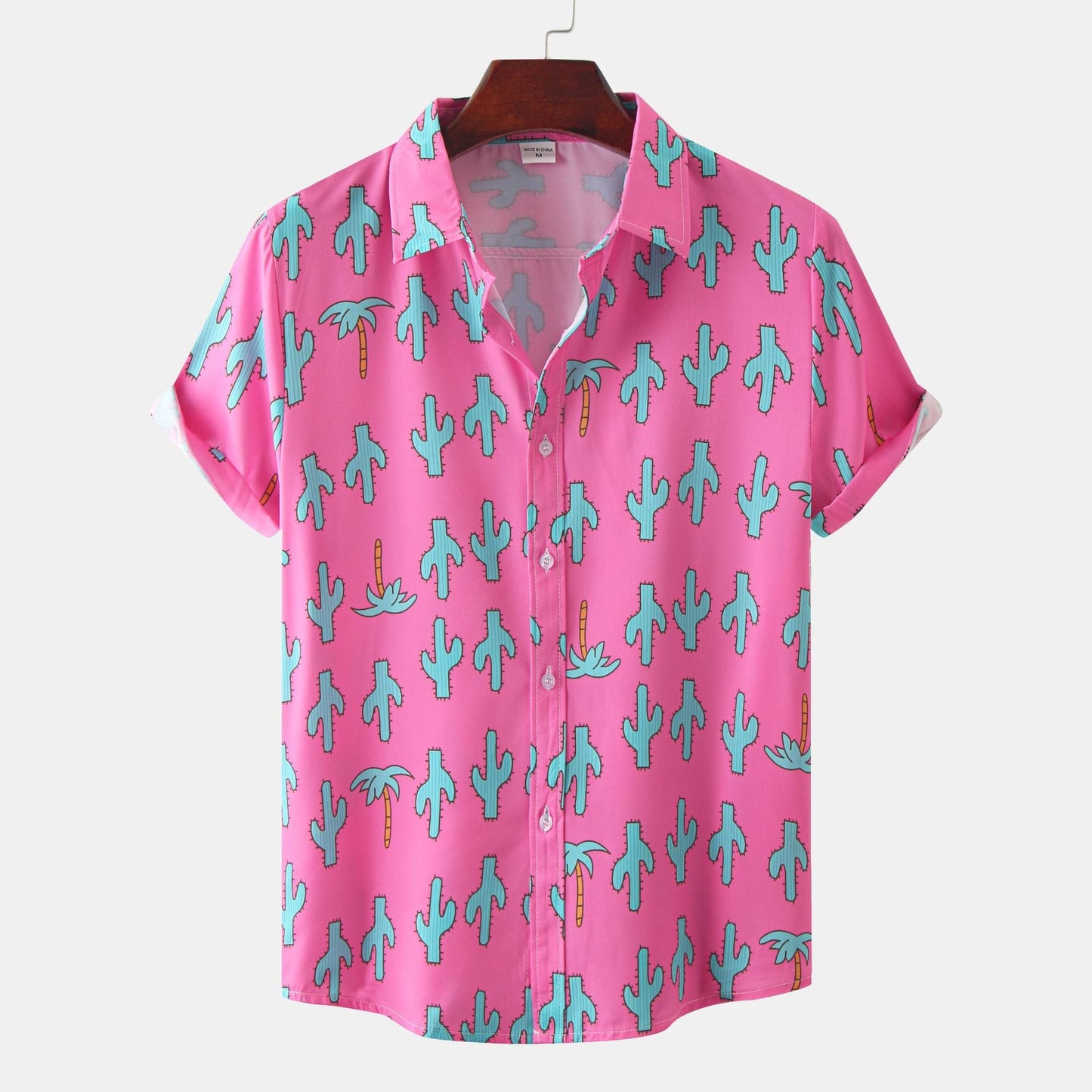 Herren Kurzarmshirt Kaktus Design Lässig Berlin