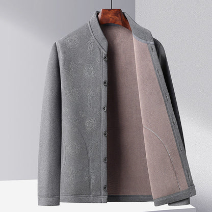 Herren Strickjacke Modern mit Knöpfen und Hochkragen
